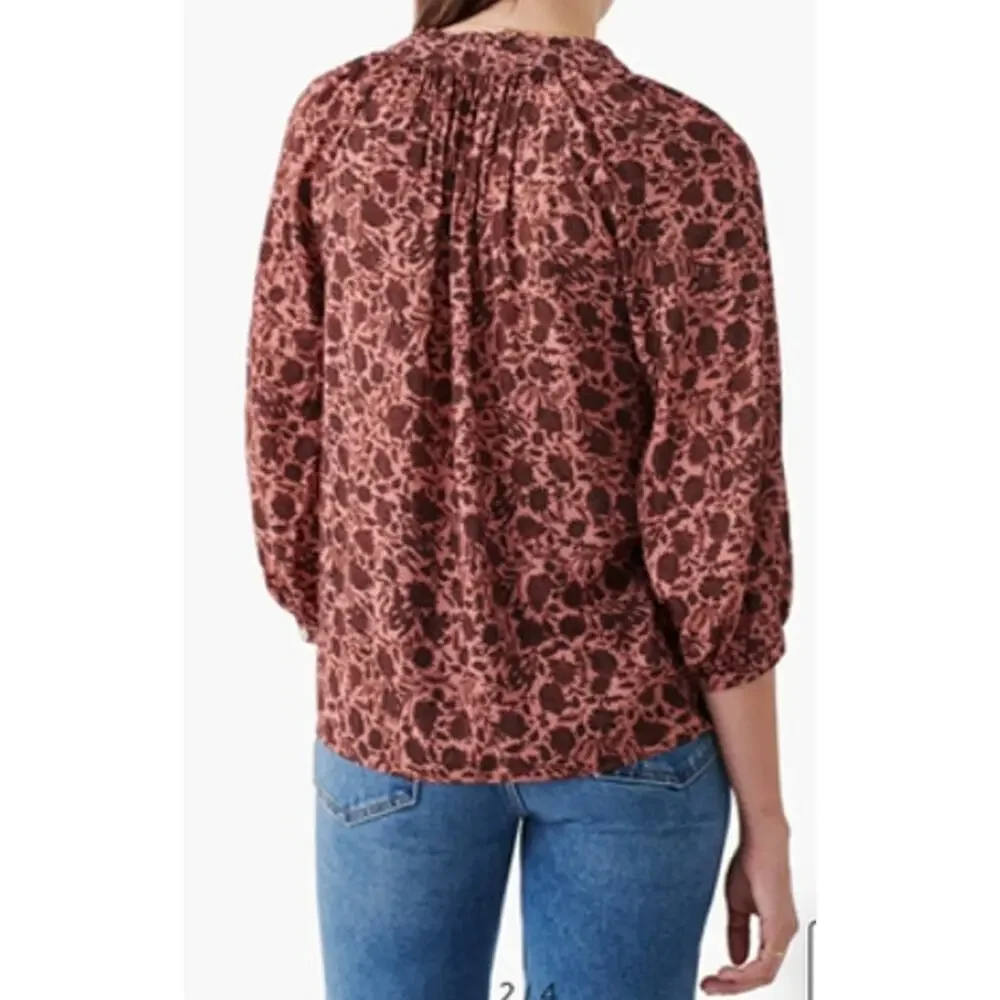 Faherty Portia Blouse 100% Viscose Small Montserrat Floral - Picture 2 of 10